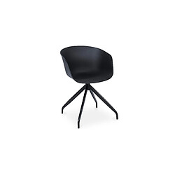ICONIK INTERIOR Chaise de bureau tapissée avec accoudoirs - Chaise de bureau design noire - Jodie - Joan Noir