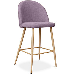 ICONIK INTERIOR Tabouret tapissé en tissu - design scandinave - 63cm - Evelyne Rose 