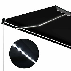 Maison Chic Auvent manuel rétractable,Store manuel de porte avec LED 300x250 cm Anthracite -GKD80549 pas cher