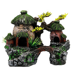 Artisanat Résine Décor Rockery Aquarium Caves Pour Fish Tank Ornement Plantes Maison Double Maison