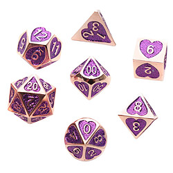 7 Pièces Métal Polyèdre Dés D4 D6 D8 D10 D12 D20 Ensemble Jeu De Rôle Jeu F pas cher