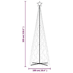 vidaXL Arbre de Noël cône 500 LED Blanc froid 100x300 cm pas cher