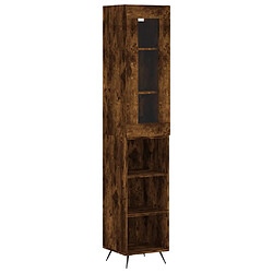 vidaXL Buffet haut Chêne fumé 34,5x34x180 cm Bois d'ingénierie