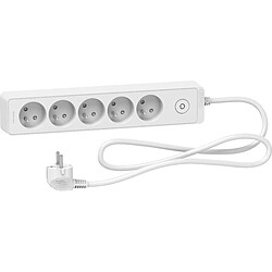 Schneider Electric Bloc multiprises 5 Prises 2P+T (câble 1,5m) blanc - Schneider