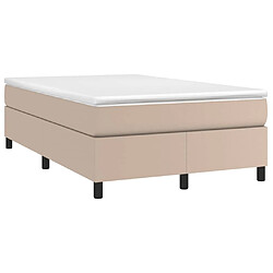 Maison Chic Lit adulte- Ensemble lit + matelas,Sommier à lattes de lit matelas cappuccino 120x190cm similicuir -GKD42259