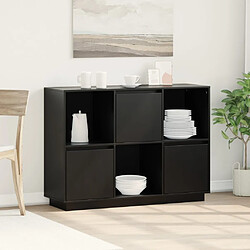 vidaXL Buffet noir 110,5x35x80 cm bois massif de pin