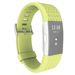 Wewoo Bracelet vert pour Fitbit Charger 2 Montre Diamond Texture TPU Bracelet, Longueur totale: 23cm 