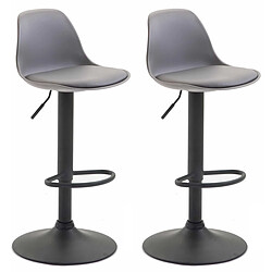 Non Lot de 2 tabourets de bar Kiel plastique noir 