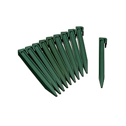 NATURE Lot de 10 Ancres pour bordure de jardin polyéthylène recyclé Vert - H 26,7 x 1,9 x 1,8 cm