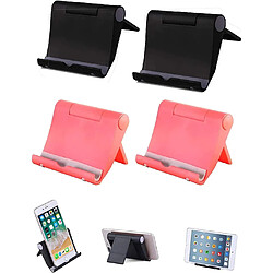 Support de téléphone, paquet de 4 supports de téléphone portable multi-angles support de tablette Smartphones universels pour tablettes de support 