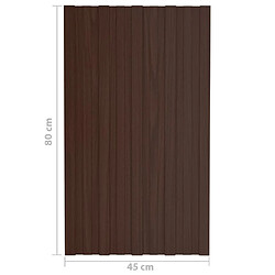 vidaXL Panneaux de toiture 12 pcs Acier galvanisé Marron 80x45 cm pas cher