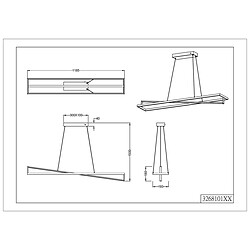 TRIO LIGHTING Suspensions Edge Noir mat 1x35W SMD LED