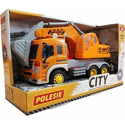 Wader-Polesie Pelle pour Camion - Jouet de Ville - Orange - Volant d'inertie - avec Son Lumineux 