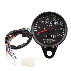 Jauge Tachymètre de Moto 60mm Noir Compteur de Vitesse Indicateur Universel