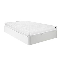 Vente-Unique Ensemble 140 x 190 cm sommier coffre blanc + matelas mousse ép.15cm - DANAE II de YSMÉE 