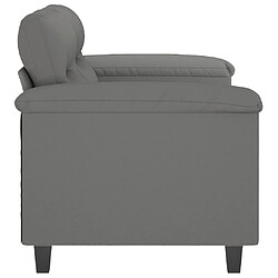 Avis vidaXL Canapé à 2 places Gris foncé 120 cm Tissu microfibre