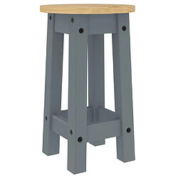 Avis vidaXL Tabourets de bar lot de 2 gris bois massif de pin