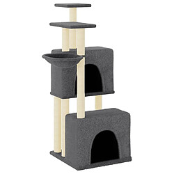 Arbre à chat avec griffoirs,niche pour chat en sisal gris foncé 122 cm -MN26881