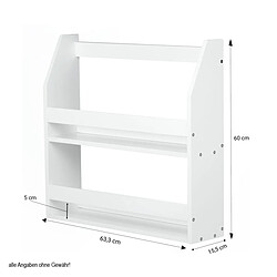 Acheter Homestyle4U Etagère murale suspendue en bois Blanc 64x60x16cm