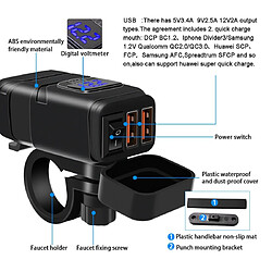 Wewoo Chargeur Adaptateur de prise de courant universel pour voiture Super Quick Dual Port USB avec LED voltmètre numérique lumière bleue pas cher