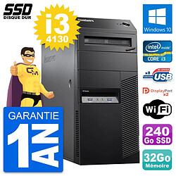 PC Tour Lenovo ThinkCentre M83 Intel i3-4130 RAM 32Go SSD 240Go Windows 10 Wifi - Occasion