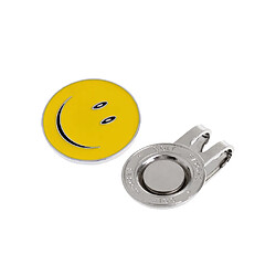 Set de 2pcs Marqueur Magnétique de Balle de Golf Avec Pince Chapeau Ceinture Golf Design Visage Souriant pas cher