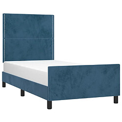 Avis Maison Chic Cadre/structure de lit avec tête de lit pour adulte - Lit Moderne Chambre Bleu foncé 80x200 cm Velours -MN41562