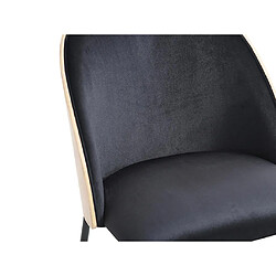 Vente-Unique Lot de 2 chaises en velours et métal - Noir et Naturel clair - MIJENIA pas cher