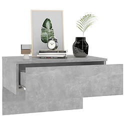 Avis vidaXL Table de chevet murale Gris béton