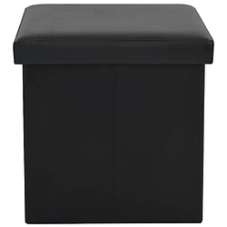 Acheter vidaXL Tabouret de rangement pliable Noir Similicuir