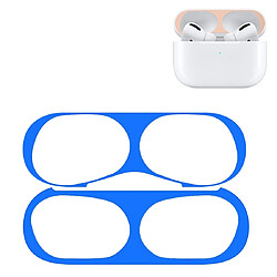 Wewoo Pour Apple AirPods Pro Étui de protection casque sans fil Autocollant protecteur en métal bleu 