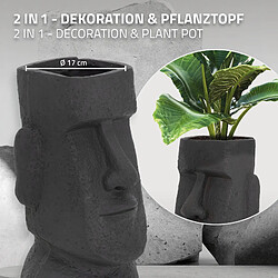 Acheter ML-Design Pot de Plantes/Fleurs Tête Île de Pâques, 26x23x43 cm, Anthracite, Polyrésine, Intérieur/Extérieur, Statue Massif, Grand Buste Sculpture, Vase Cache-pot, Planteur Décoration, Urne de Jardin