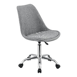 Helloshop26 Fauteuil chaise siège de bureau rembourré 5 roulettes rotatif à 360° et réglable en hauteur métal gris clair 03_0004995 