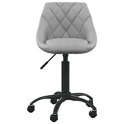 vidaXL Chaise de bureau Gris clair Velours