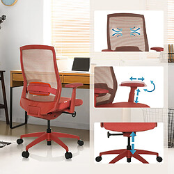 Avis Chaise de bureau / chaise pivotante COLORE dossier résille / assise tissu rouge hjh OFFICE