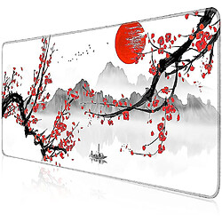 Universal Pad de souris 900x400, jeu de souris de jeu Japon Red Cherry Blossoms, Pad de souris Large