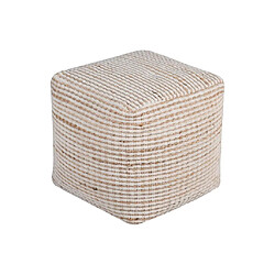 Vente-Unique Pouf carré en coton et jute coloris ivoire et naturel ALBORGA