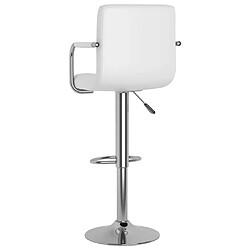 vidaXL Tabourets de bar lot de 2 blanc similicuir pas cher