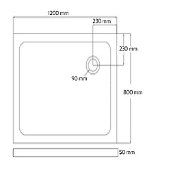 Aqua+ Receveur Rectangulaire extra-plat YQUA 80x120 cm Blanc