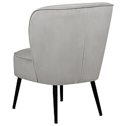 Acheter Beliani Fauteuil Velours Gris clair VOSS