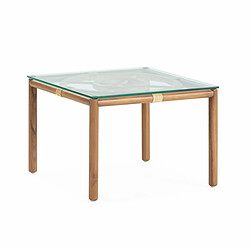 Table Basse Thai Natura Transparent Naturel Rotin bois de teck 50 x 35 x 50 cm