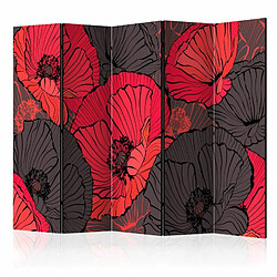 Paris Prix Paravent 5 Volets Pleated Poppies 172x225cm