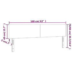 vidaXL Têtes de lit 2 pcs Gris foncé 80x5x78/88 cm Velours pas cher