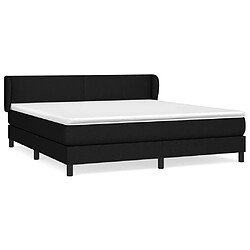 vidaXL Sommier à lattes de lit avec matelas Noir 180x200 cm Tissu