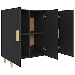 Avis vidaXL Buffet noir 90x34x80 cm bois d'ingénierie