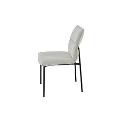 Vente-Unique Lot de 2 chaises en tissu et métal noir - Crème - ETIVAL pas cher