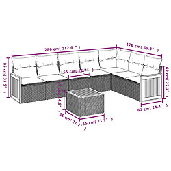 vidaXL Salon de jardin avec coussins 8 pcs beige résine tressée pas cher