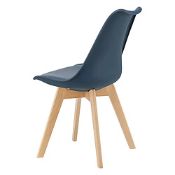 Lot de 2 Chaises de Salle à Manger Milano Similicuir Effet Hêtre Bleu [en.casa] pas cher