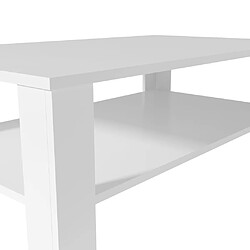 Avis vidaXL Table basse bois d'ingénierie 100x59x42 cm blanc