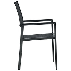 Avis vidaXL Chaises de jardin lot de 4 Noir Plastique Aspect de rotin